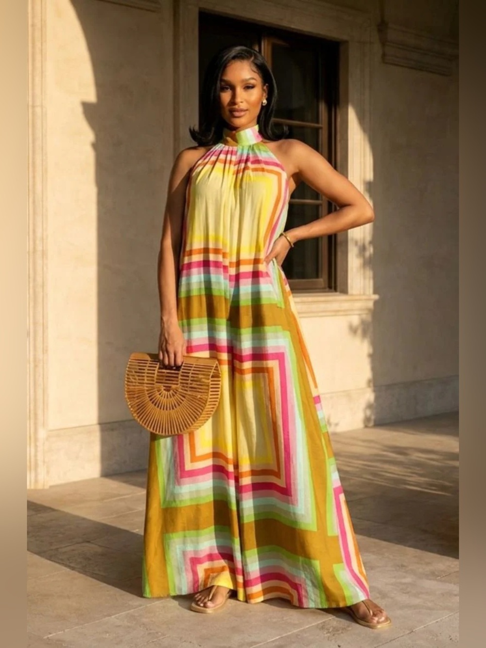 NWT Wide Leg Multi-Color Jumpsuit with Pockets | Chic Summer Outfit